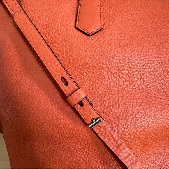 Reek Krakoff Tangerine Pebble Leather Satchel w/ Crossbody Strap and Zipper Lock - Picture 6 of 11